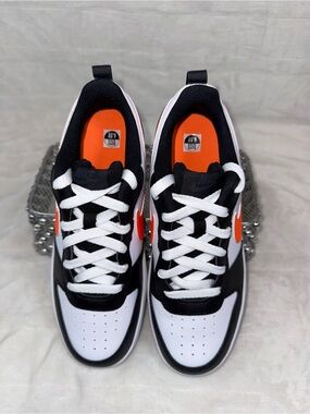 Nike Court Borough Low 2 White Black Total Orange GS 6.5Y/8W style  BQ5448-115